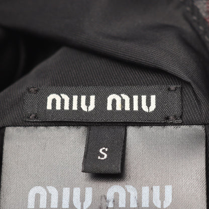 ロゴ刺繍 チェック バケット ハット ウール グレー マルチカラー ミュウミュウ 財布・小物 miu miu