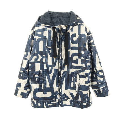 Logo Jackets CAMELUXE ジャケット 総柄 オフホワイト ネイビー フード付き 中綿 マックスマーラ アウター Max Mara