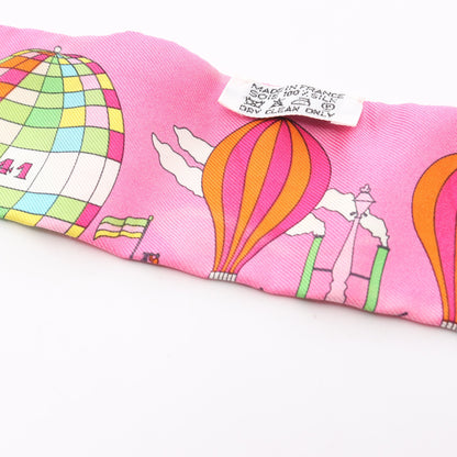 ツイリー LES FOLIES DU CIEL リボン スカーフ シルク ピンク マルチカラー エルメス 財布・小物 HERMES