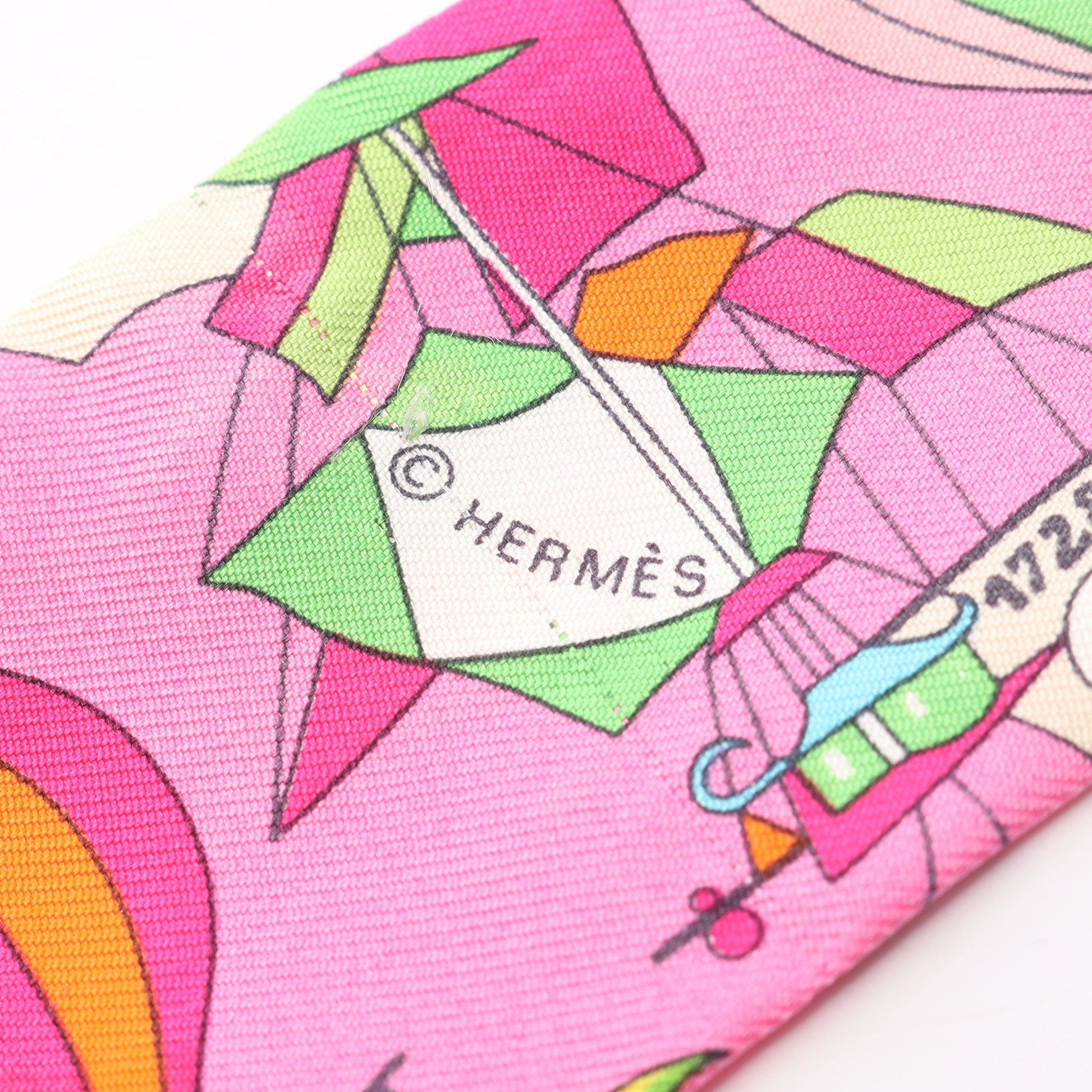 ツイリー LES FOLIES DU CIEL リボン スカーフ シルク ピンク マルチカラー エルメス 財布・小物 HERMES