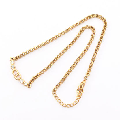 CDロゴ ネックレス GP ラインストーン ゴールド クリア クリスチャンディオール アクセサリー Christian Dior