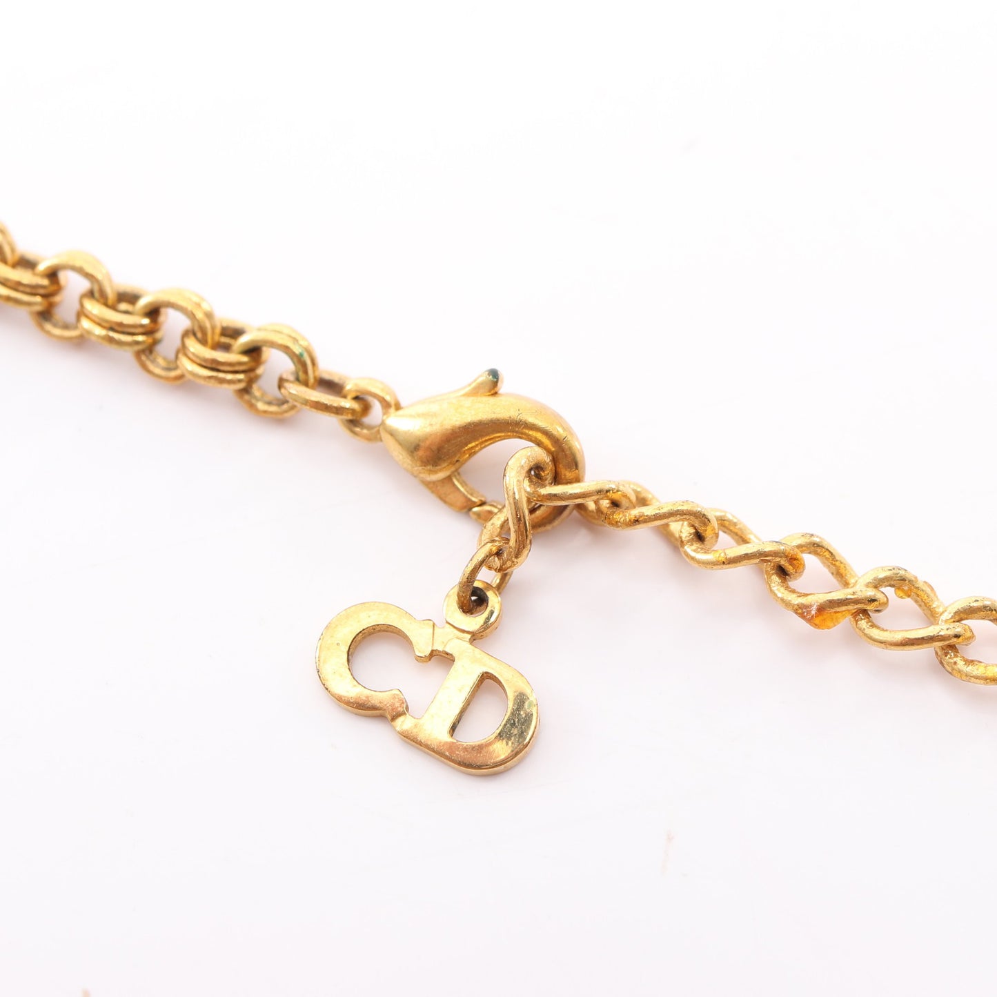 CDロゴ ネックレス GP ラインストーン ゴールド クリア クリスチャンディオール アクセサリー Christian Dior