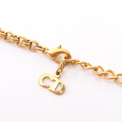 CDロゴ ネックレス GP ラインストーン ゴールド クリア クリスチャンディオール アクセサリー Christian Dior