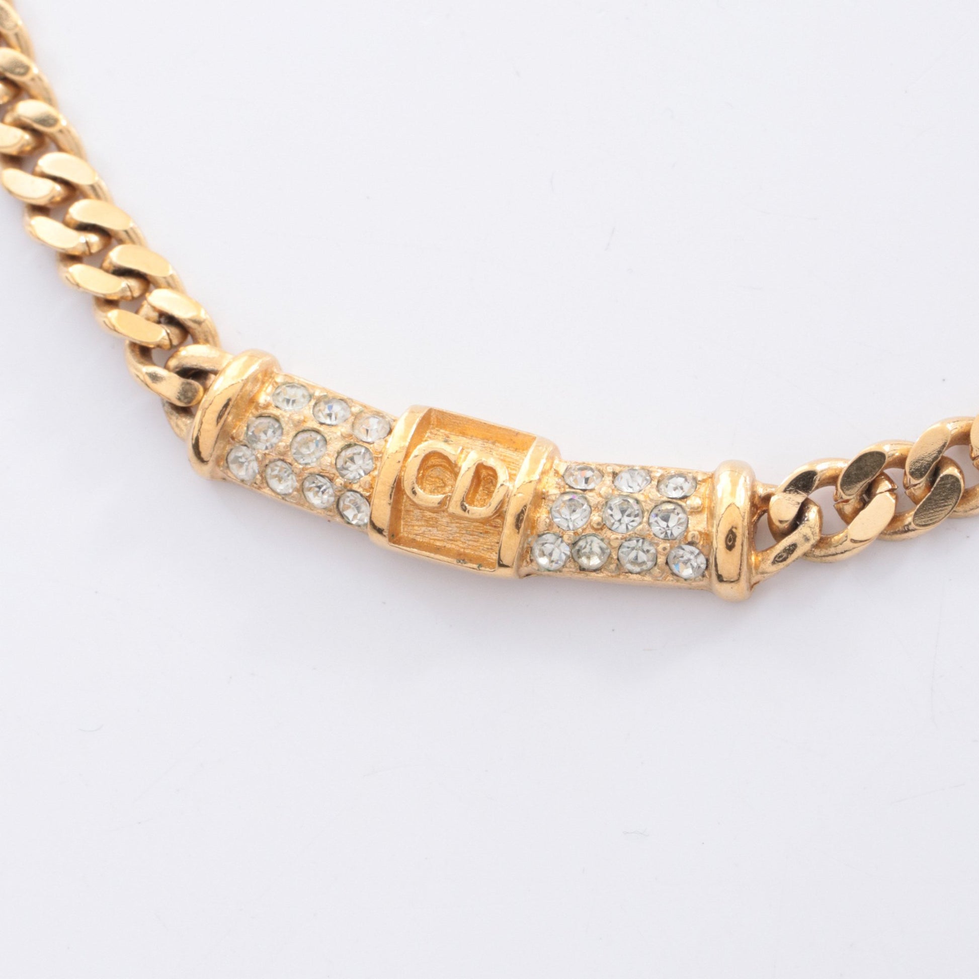 CDロゴ キヘイ ネックレス GP ライストーン ゴールド クリア クリスチャンディオール アクセサリー Christian Dior