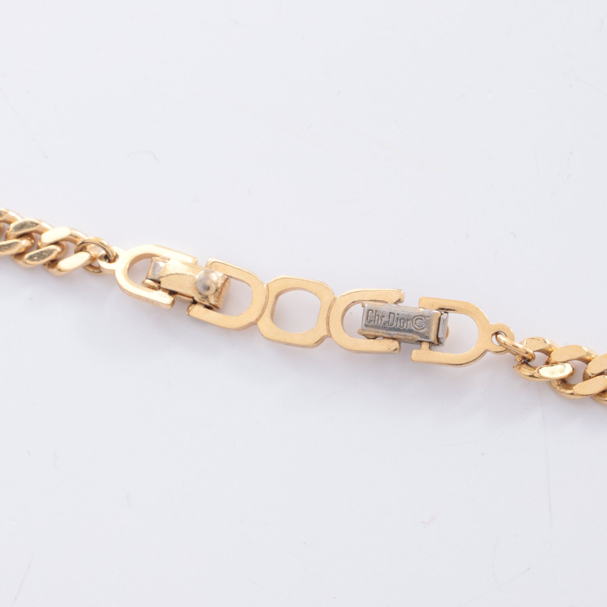 CDロゴ キヘイ ネックレス GP ライストーン ゴールド クリア クリスチャンディオール アクセサリー Christian Dior