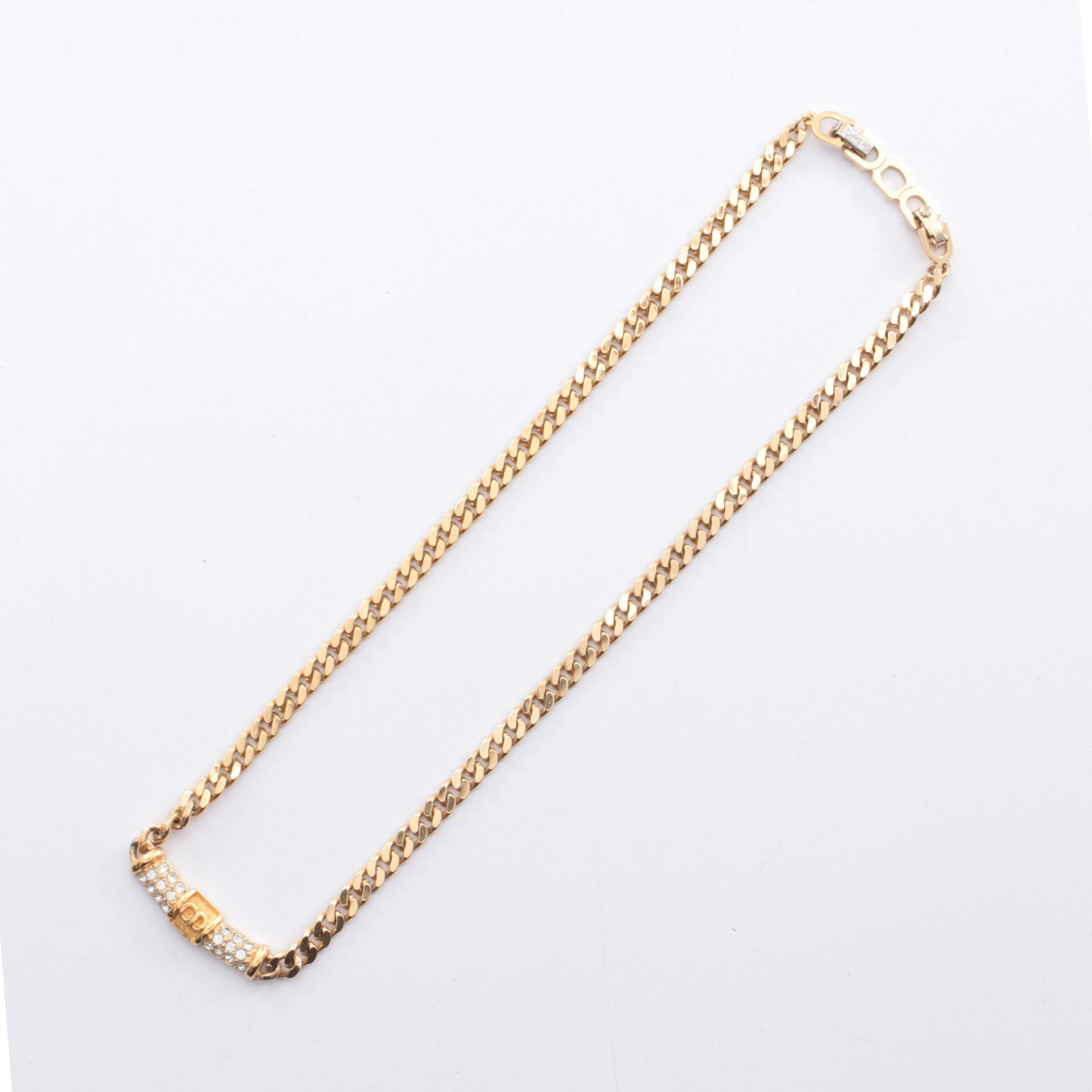 CDロゴ キヘイ ネックレス GP ライストーン ゴールド クリア クリスチャンディオール アクセサリー Christian Dior