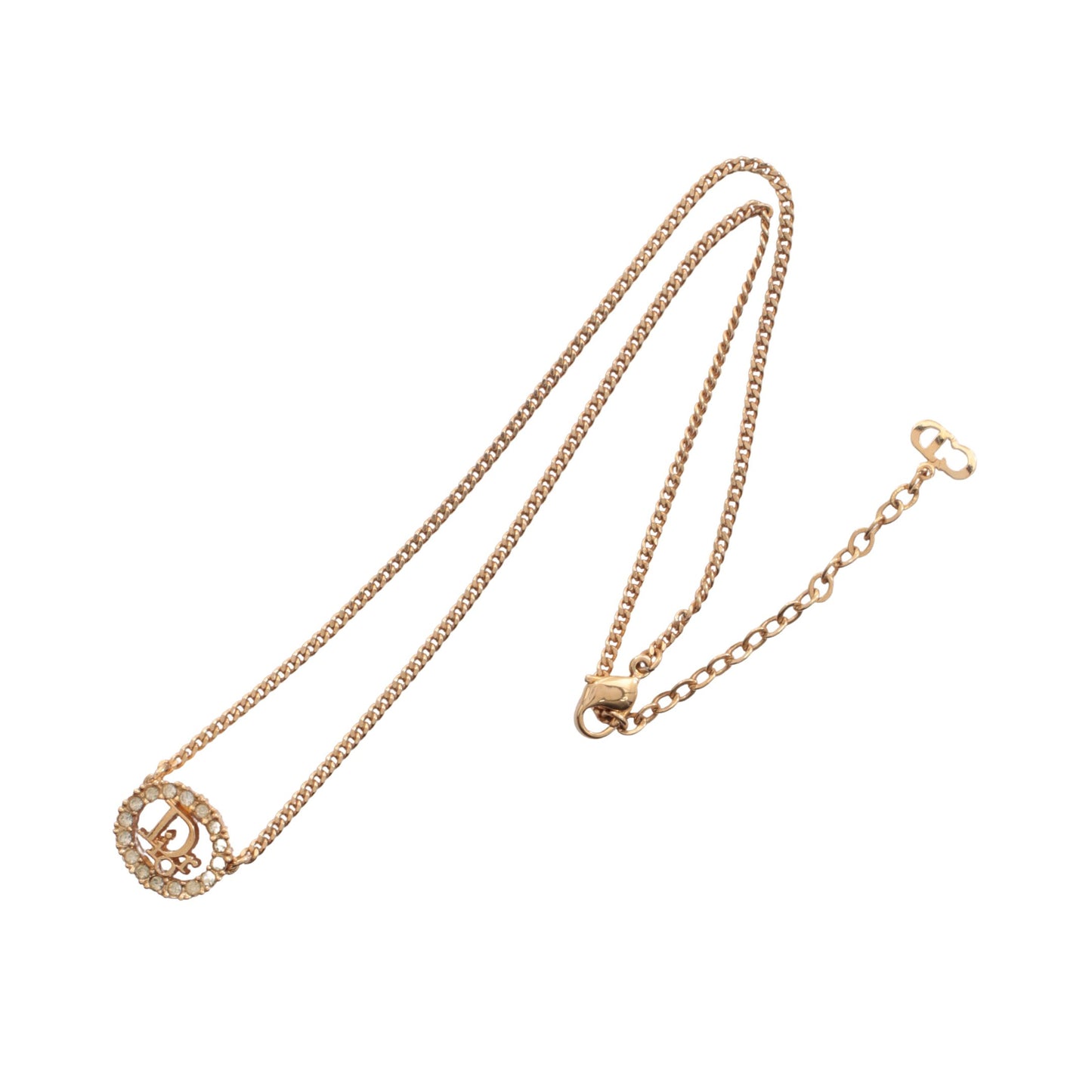 ロゴ ネックレス GP ラインストーン ゴールド クリア クリスチャンディオール アクセサリー Christian Dior