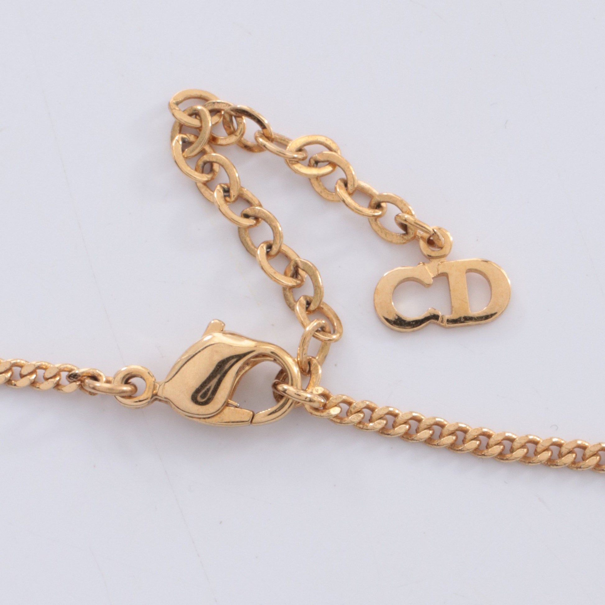 ロゴ ネックレス GP ラインストーン ゴールド クリア クリスチャンディオール アクセサリー Christian Dior