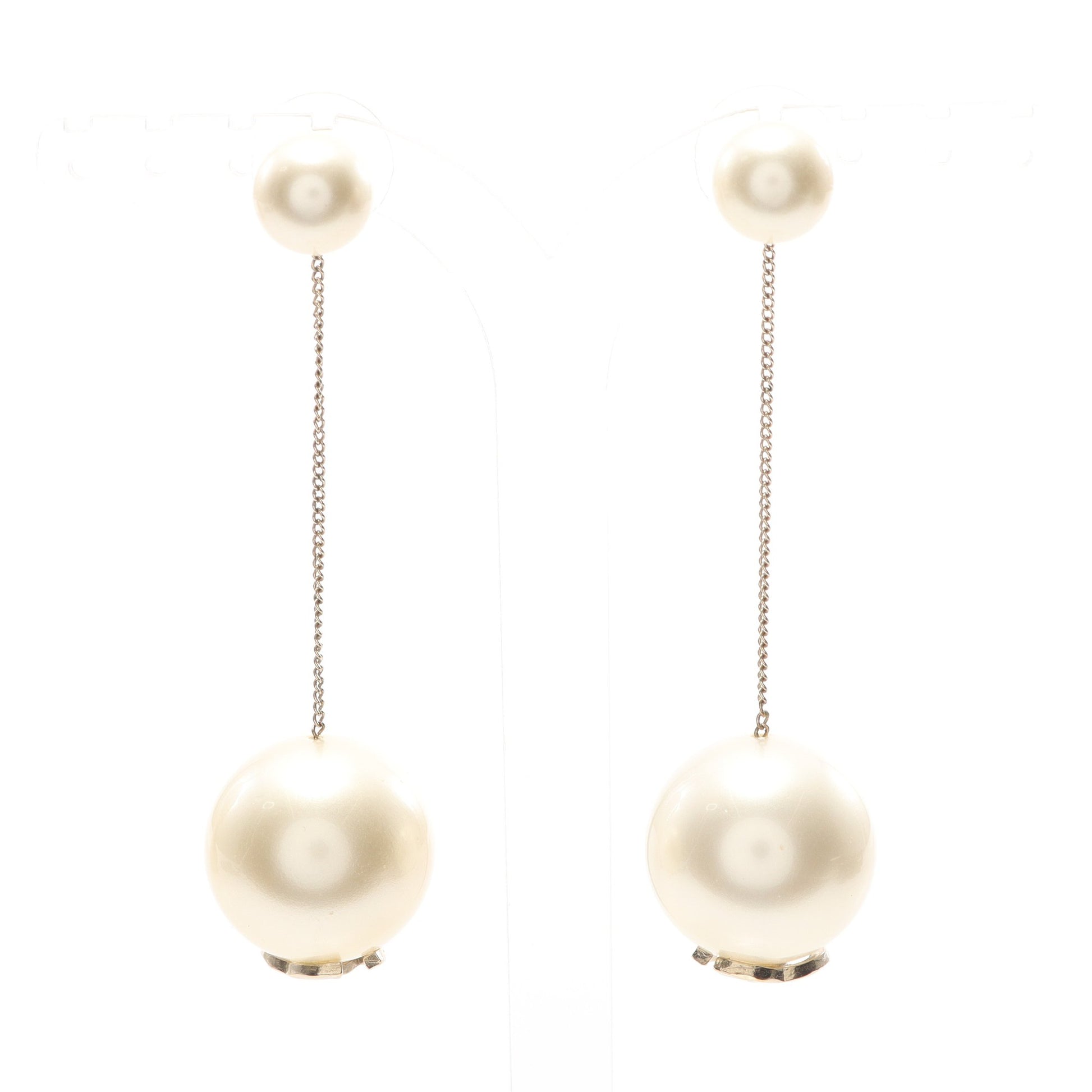 ココマーク ピアス フェイクパール GP ホワイト ゴールド シャネル アクセサリー CHANEL