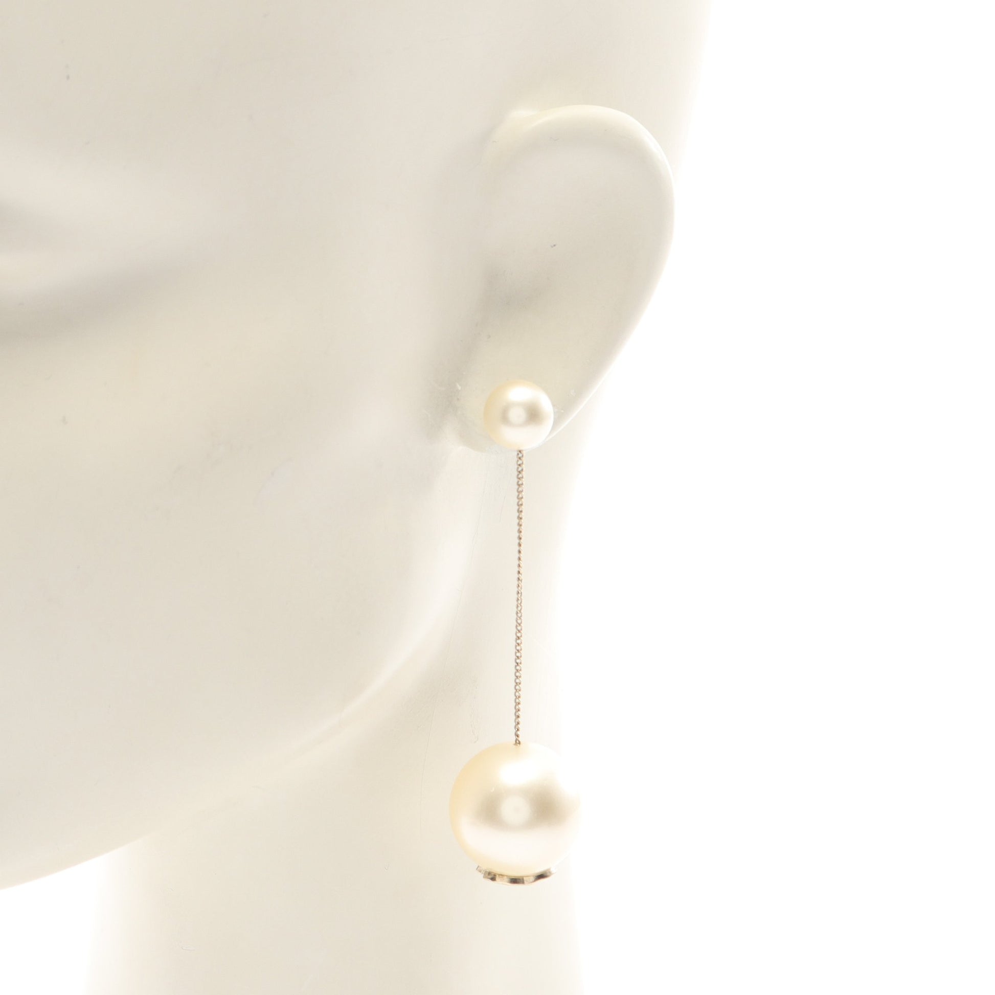 ココマーク ピアス フェイクパール GP ホワイト ゴールド シャネル アクセサリー CHANEL