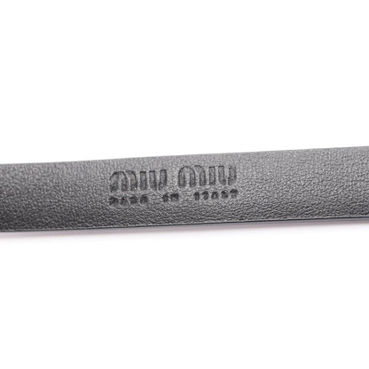 ベルト ロゴバックル レザー ブラック ラインストーン ミュウミュウ 財布・小物 miu miu