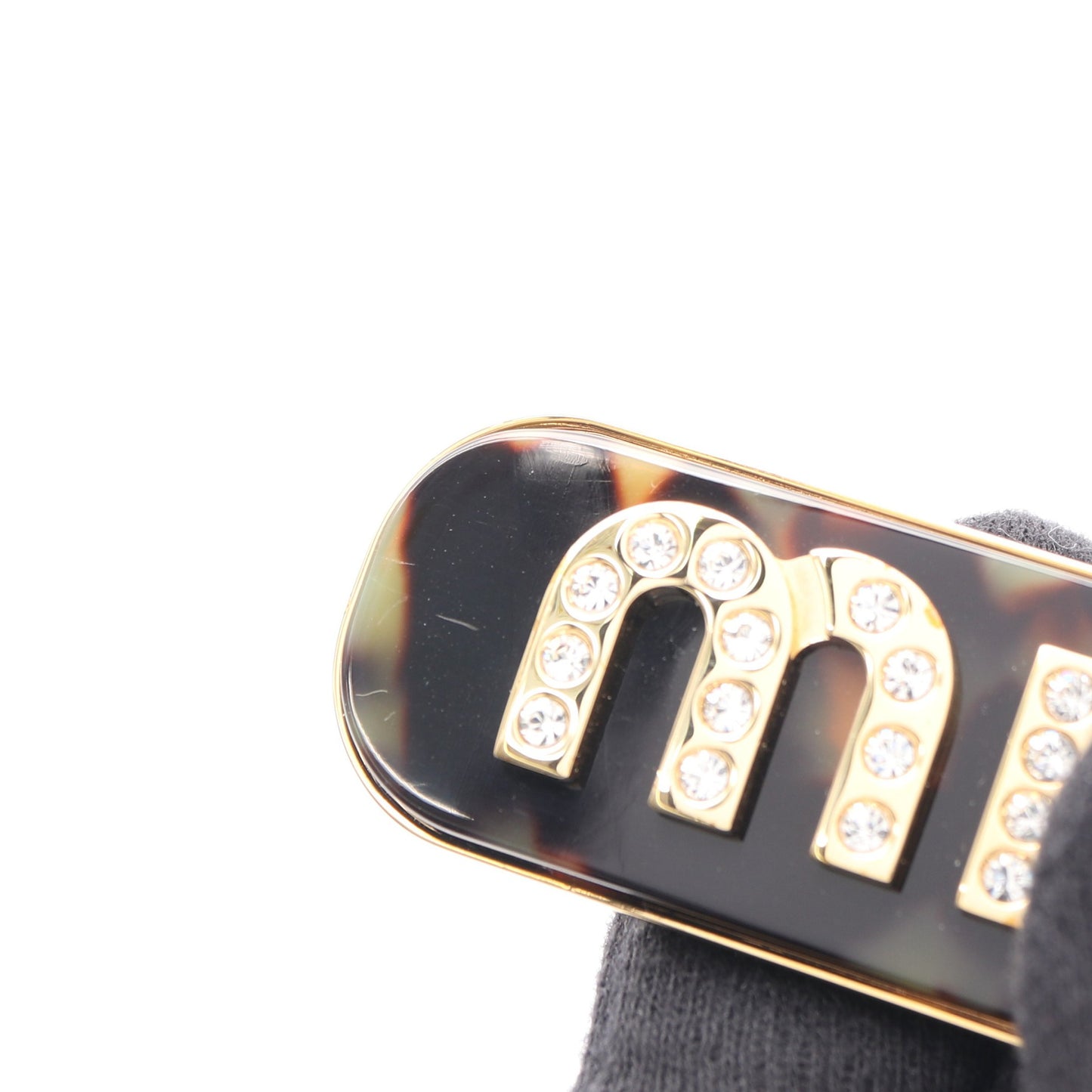 ベルト ロゴバックル レザー ブラック ラインストーン ミュウミュウ 財布・小物 miu miu