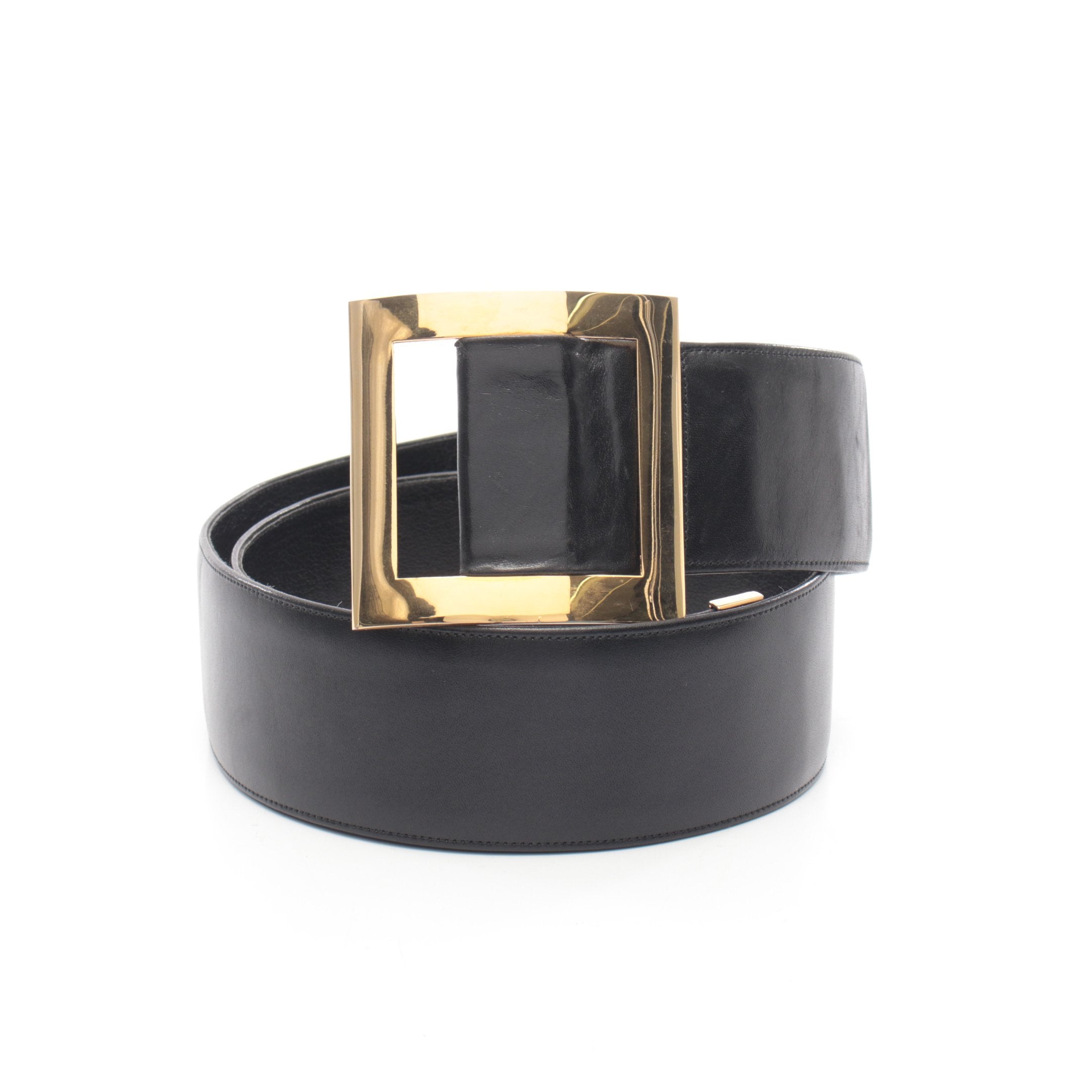 CHANEL ブラックレザー ベルト ベルト レザー ブラック ゴールド金具 シャネル – RECLO