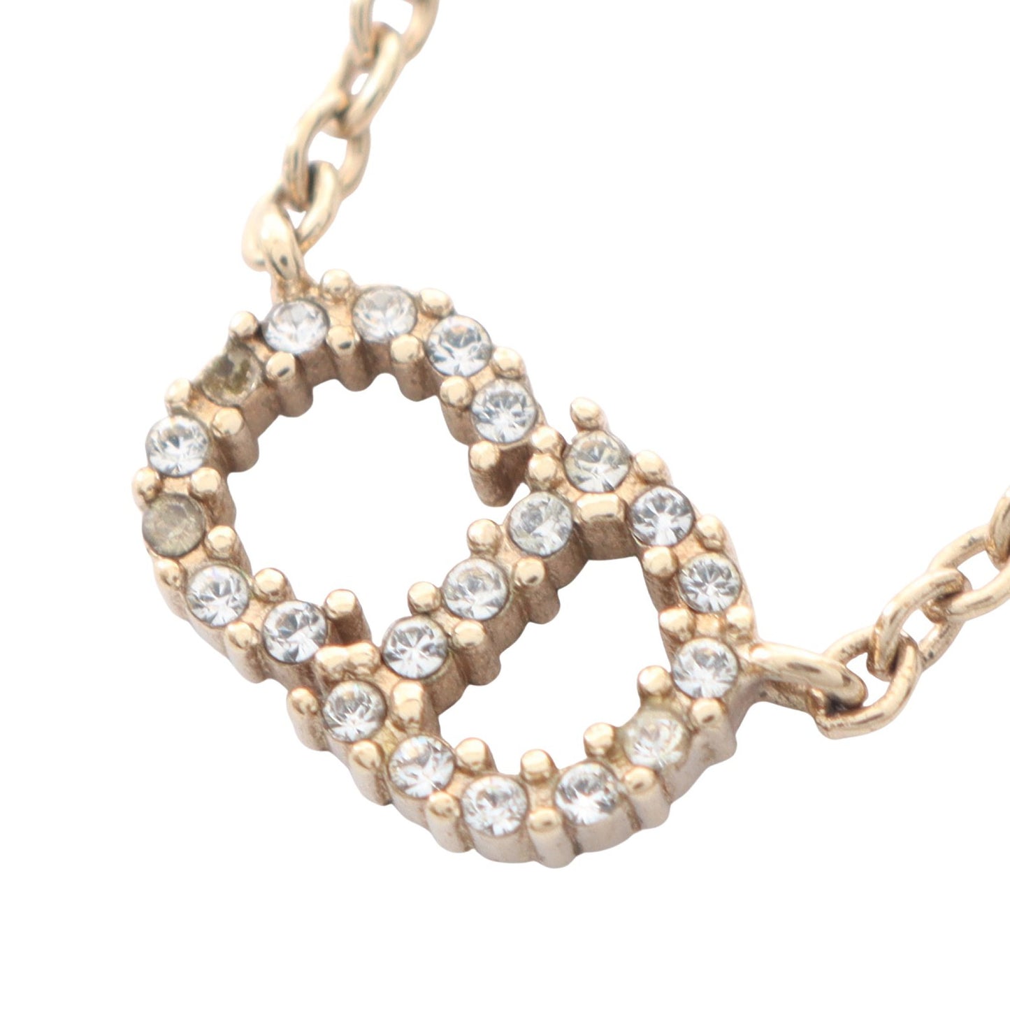 CDロゴ ネックレス GP ラインストーン ゴールド クリア ディオール アクセサリー DIOR
