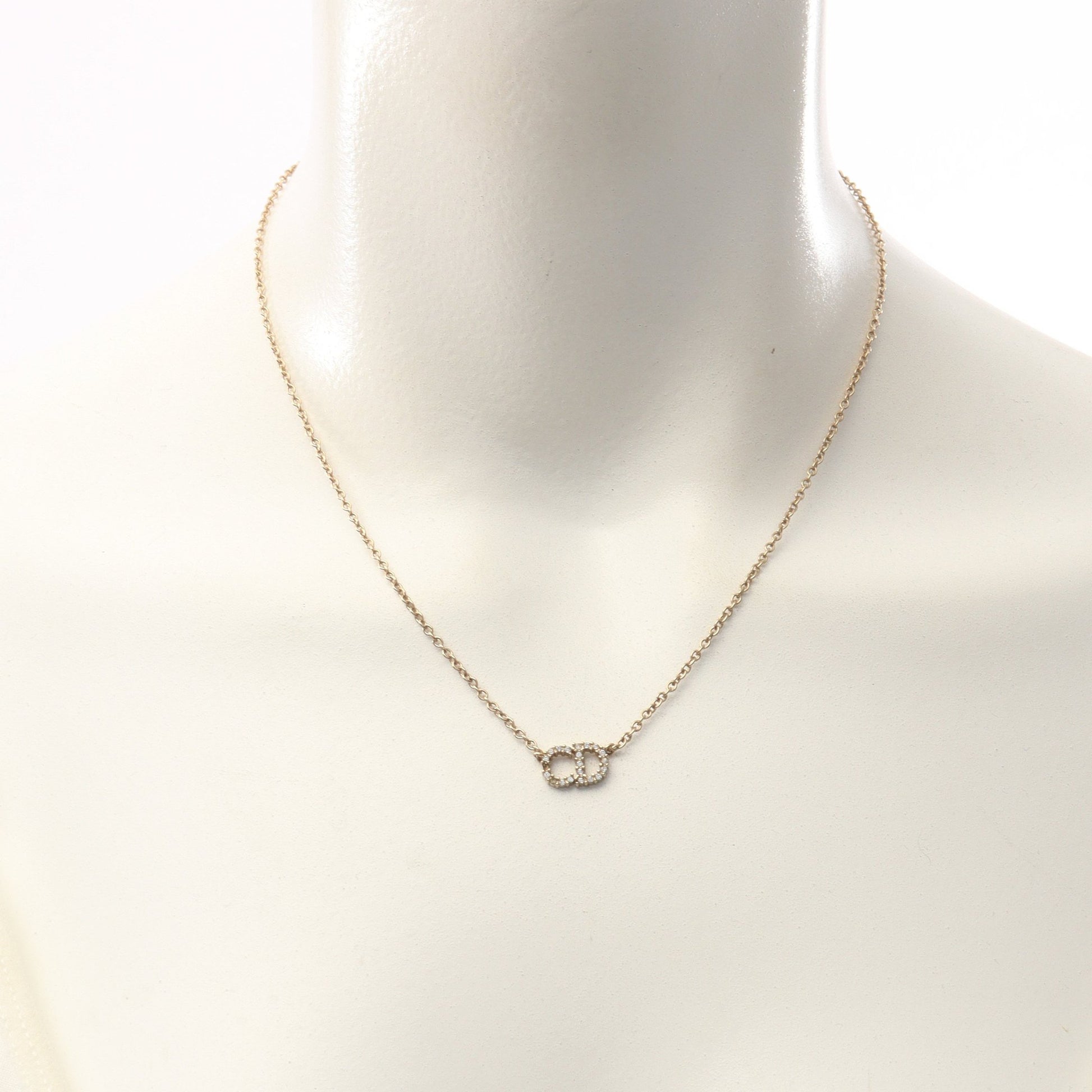 CDロゴ ネックレス GP ラインストーン ゴールド クリア ディオール アクセサリー DIOR
