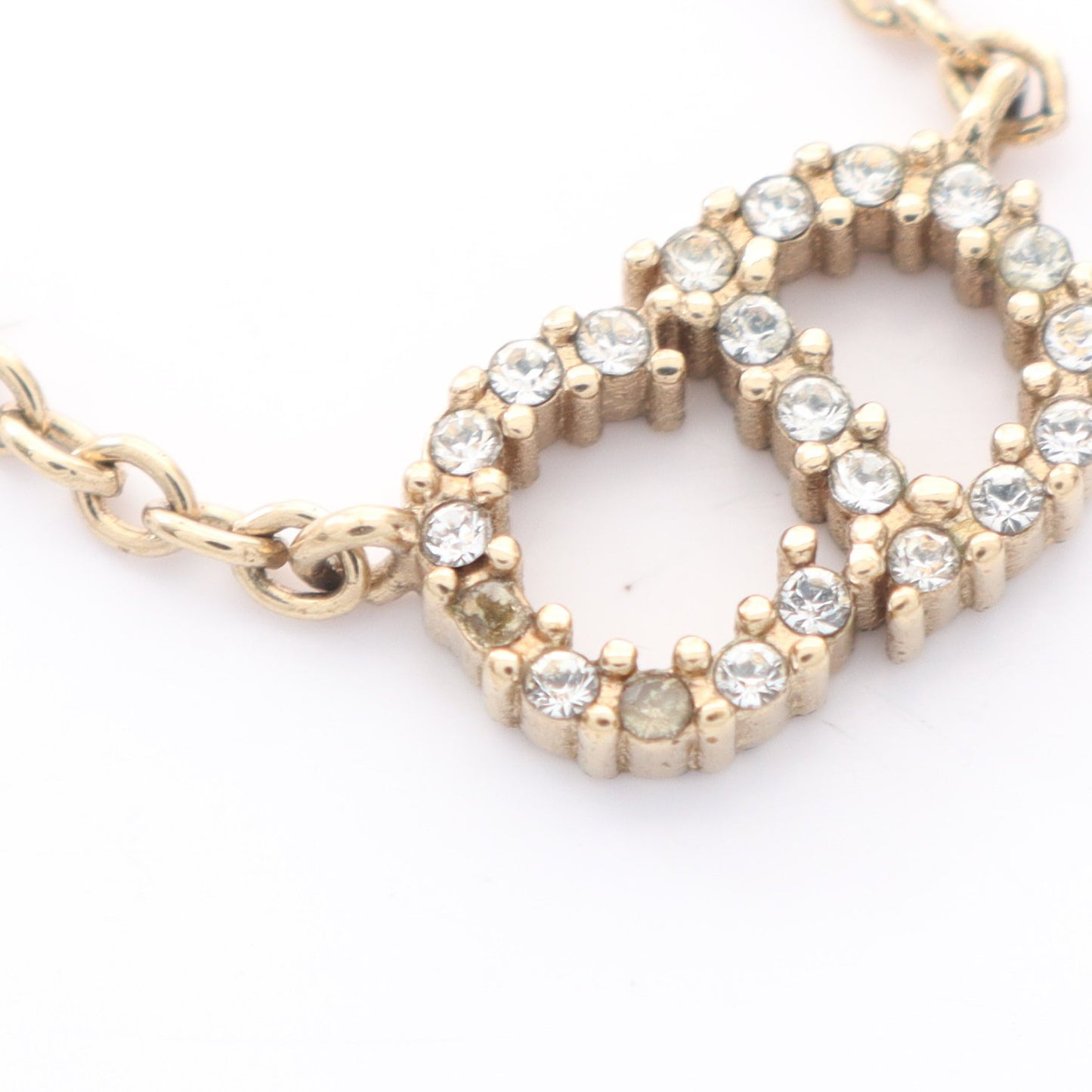 CDロゴ ネックレス GP ラインストーン ゴールド クリア ディオール アクセサリー DIOR