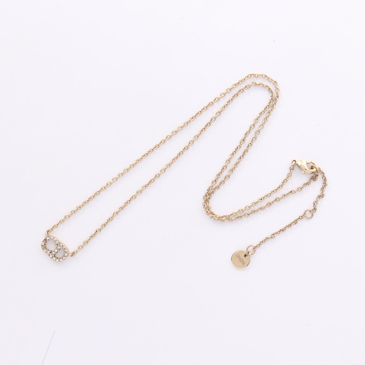 CDロゴ ネックレス GP ラインストーン ゴールド クリア ディオール アクセサリー DIOR