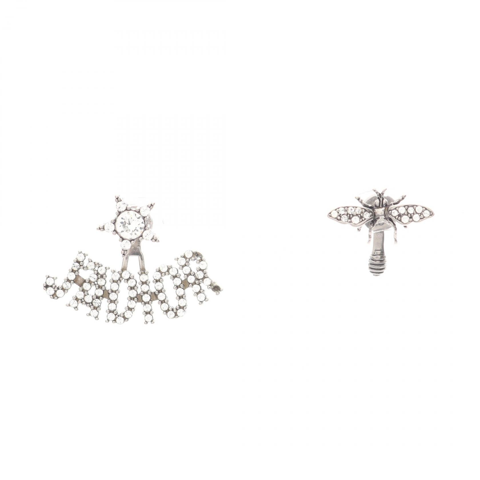 J'ADIOR BEE ピアス ラインストーン シルバー クリア ディオール アクセサリー DIOR
