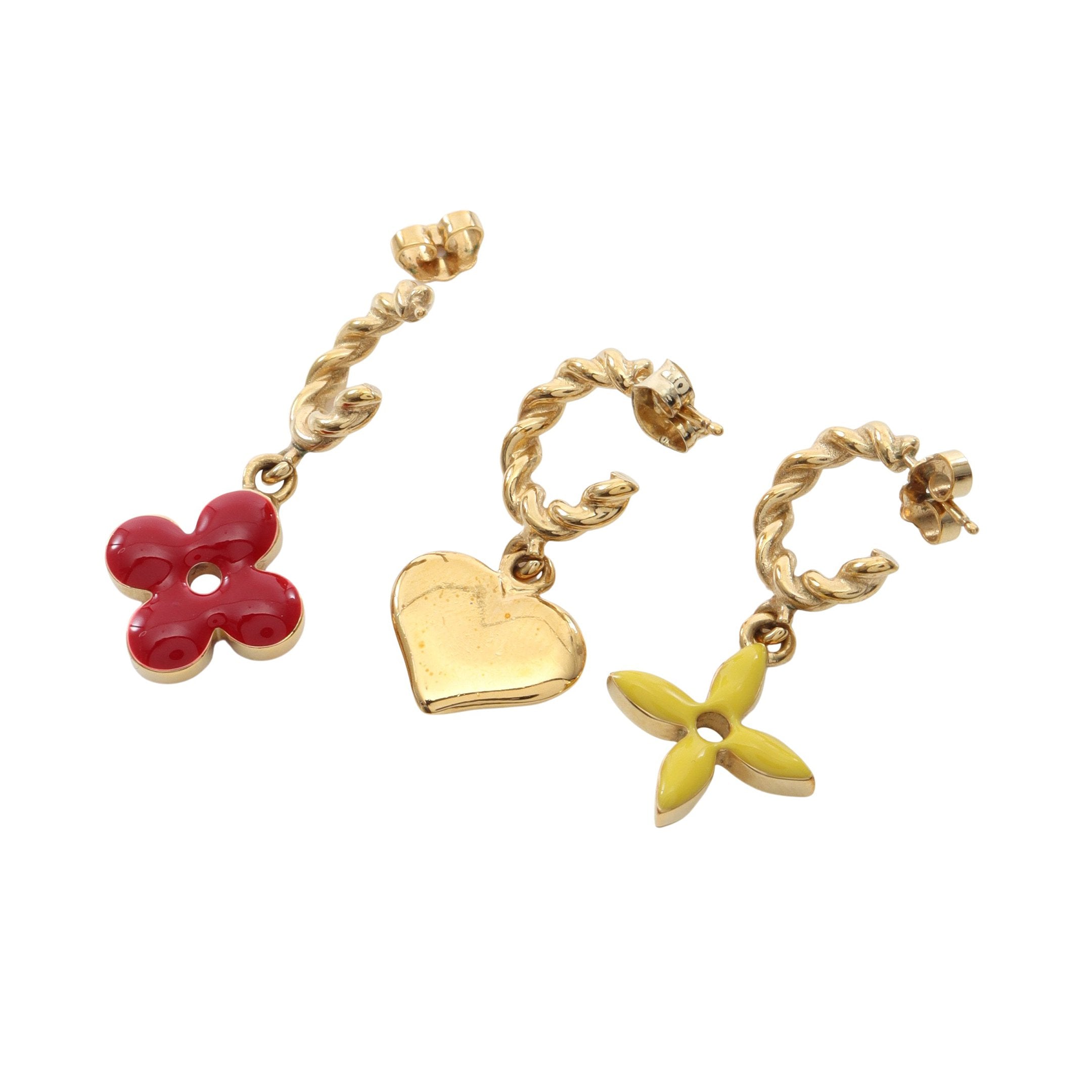 LOUIS VUITTON ブークル ドレイユ スウィートモノグラム ピアス3点 ブークルドレイユ スウィートモノグラム 3点セット ピアス GP ゴールド