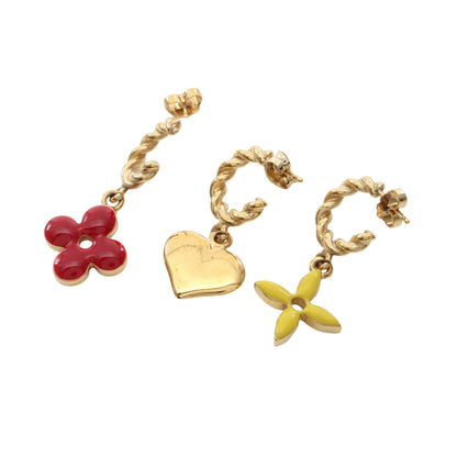 ブークルドレイユ スウィートモノグラム 3点セット ピアス GP ゴールド ピンク ブルーグレー ルイヴィトン アクセサリー LOUIS VUITTON