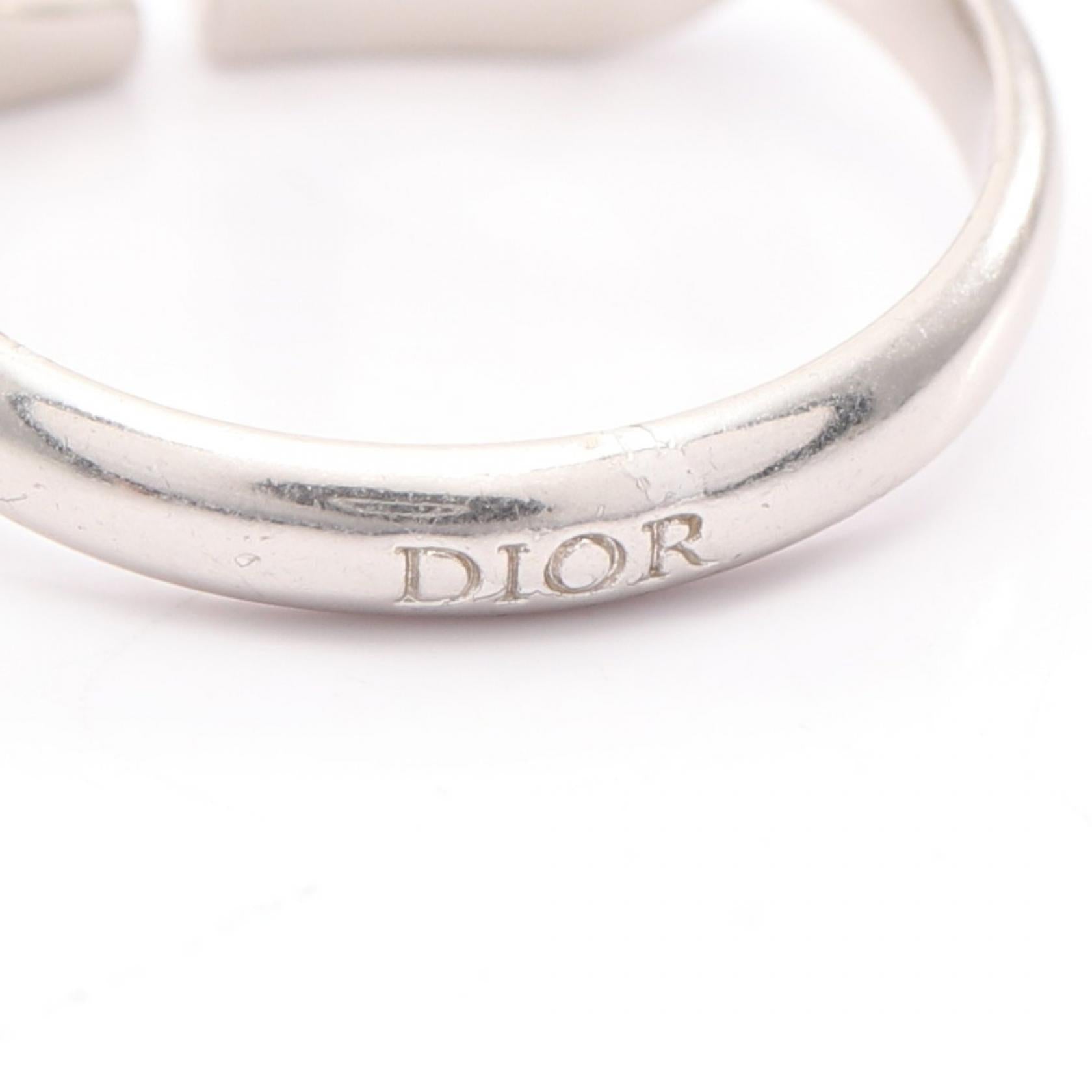 CDロゴ リング 指輪 ラインストーン シルバー クリア ディオール アクセサリー DIOR