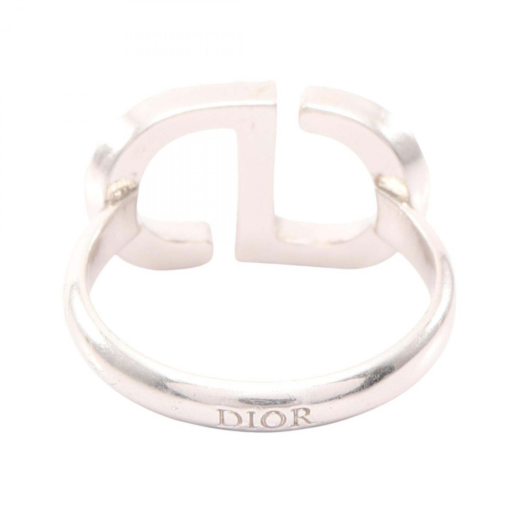CDロゴ リング 指輪 ラインストーン シルバー クリア ディオール アクセサリー DIOR