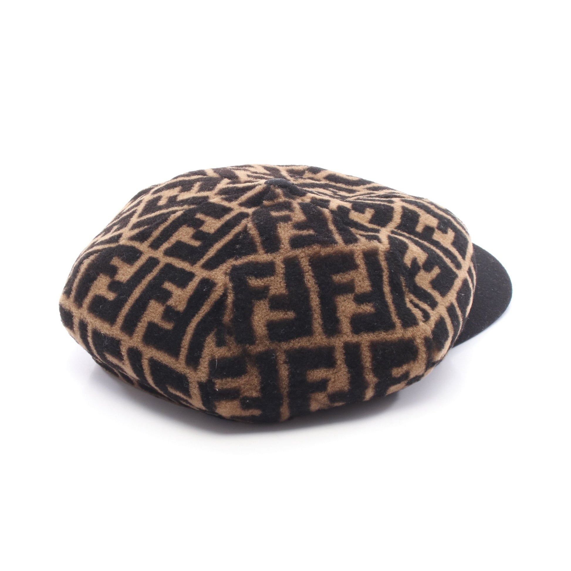 ズッカ キャスケット 帽子 ファー ウール ブラウン ダークブラウン ブラック フェンディ 財布・小物 FENDI