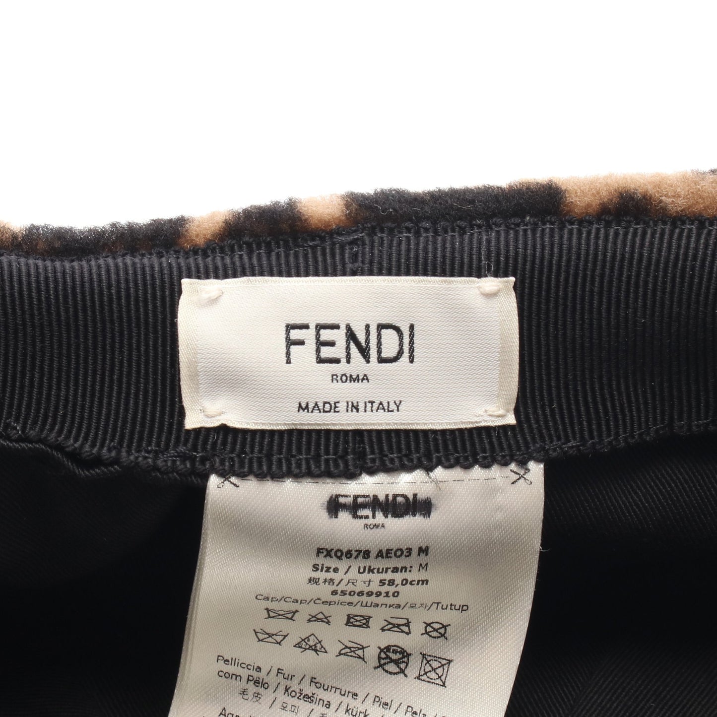 ズッカ キャスケット 帽子 ファー ウール ブラウン ダークブラウン ブラック フェンディ 財布・小物 FENDI