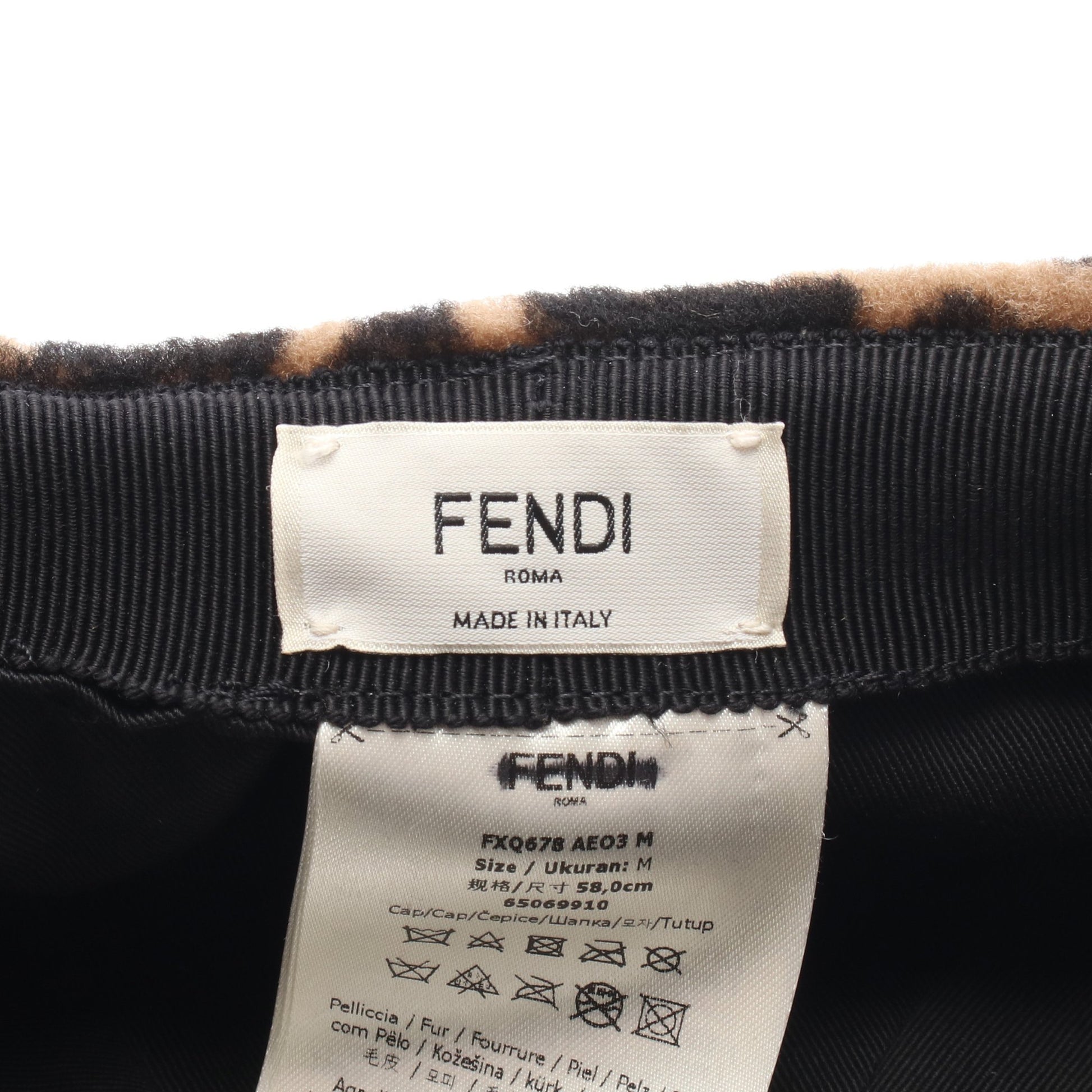 ズッカ キャスケット 帽子 ファー ウール ブラウン ダークブラウン ブラック フェンディ 財布・小物 FENDI