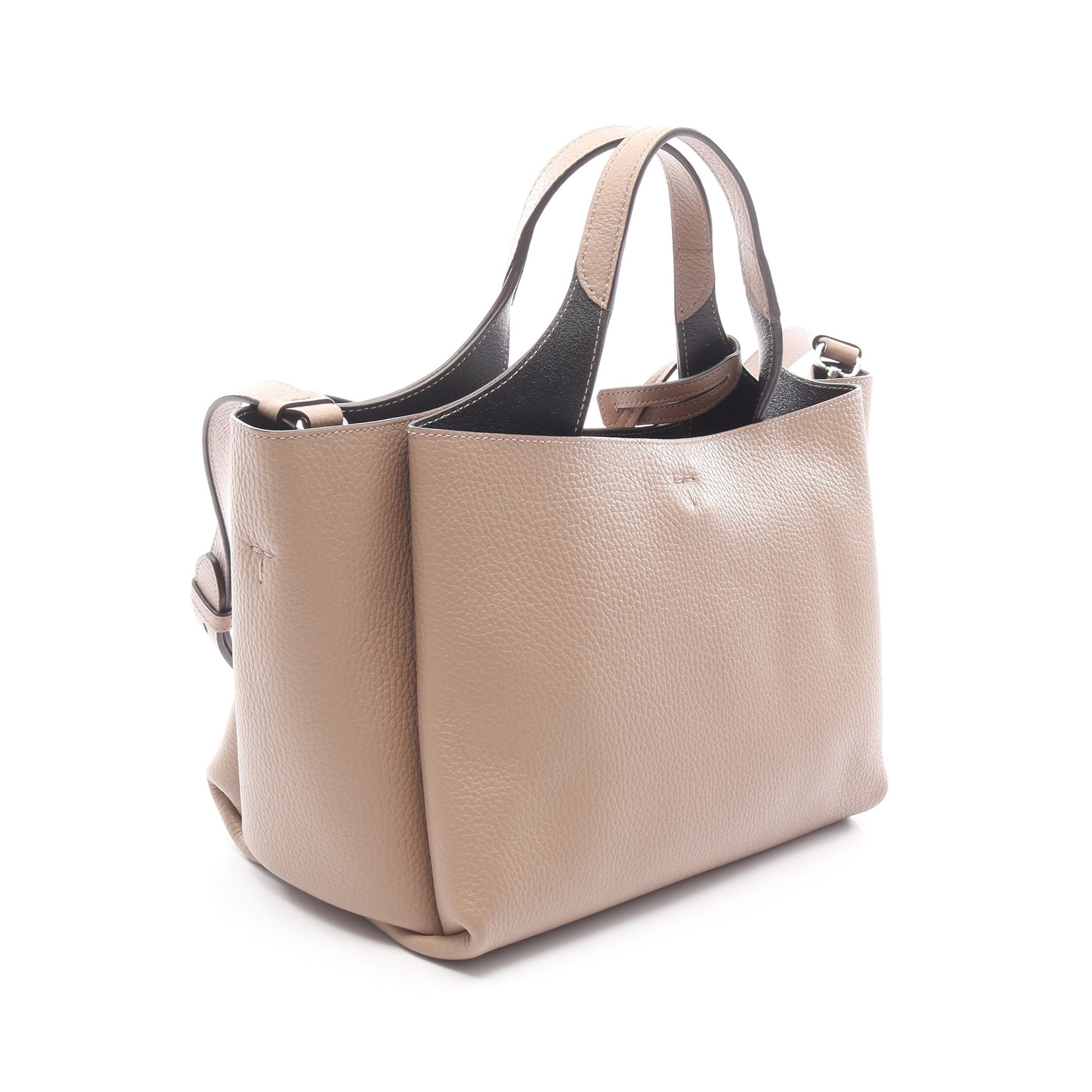 Tタイムレス ミニ ハンドバッグ レザー グレーベージュ 2WAY トッズ