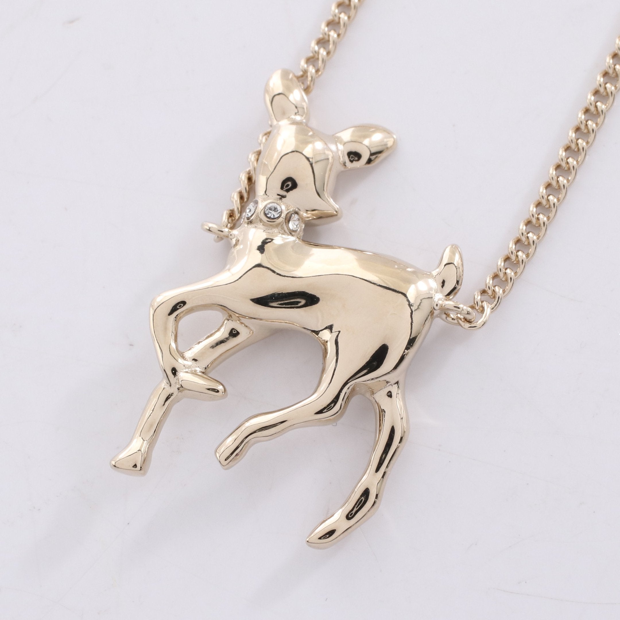 ココマーク バンビ ネックレス GP フェイクパール ラインストーン