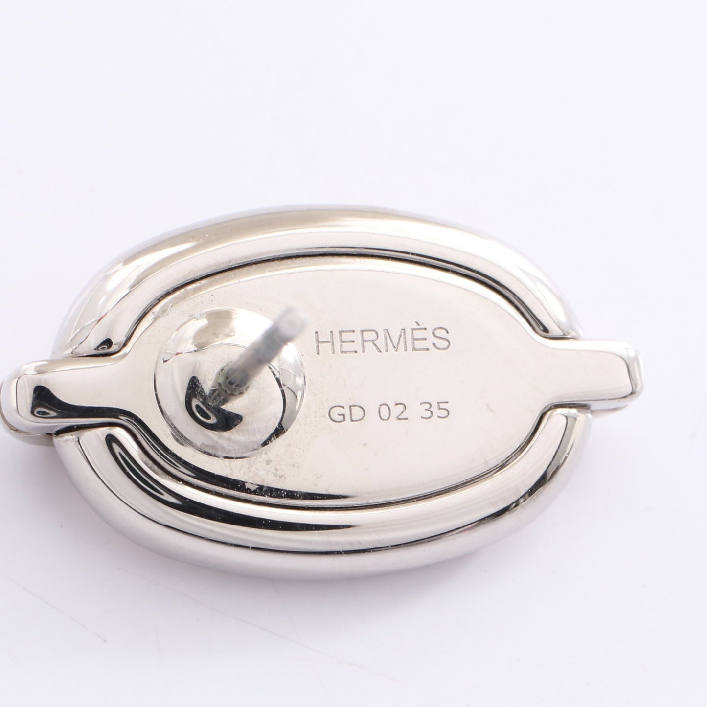 ミニ マイヨン クレーム ピアス シルバー オフホワイト エルメス アクセサリー HERMES