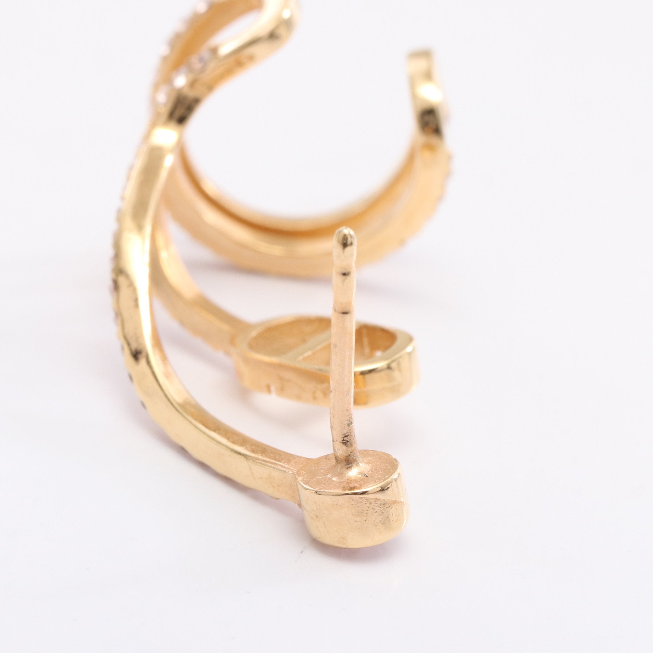 CDロゴ ピアス イヤーカフ GP ラインストーン ゴールド クリア