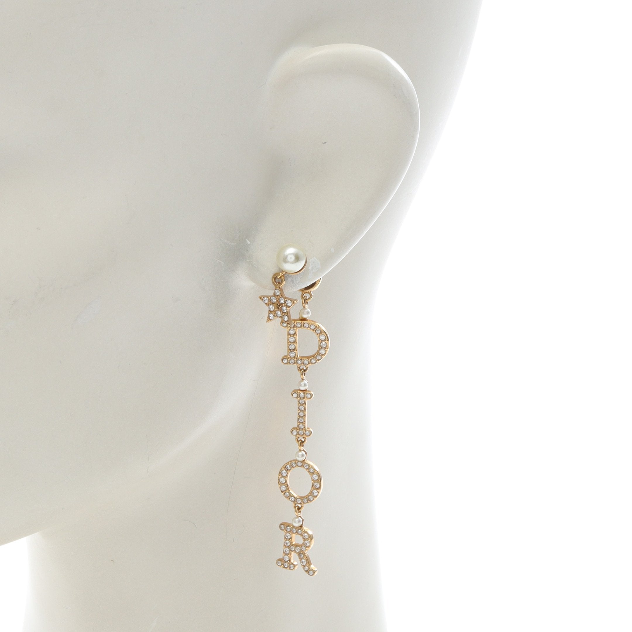 TRIBALES ロゴ スター ピアス GP フェイクパール ラインストーン