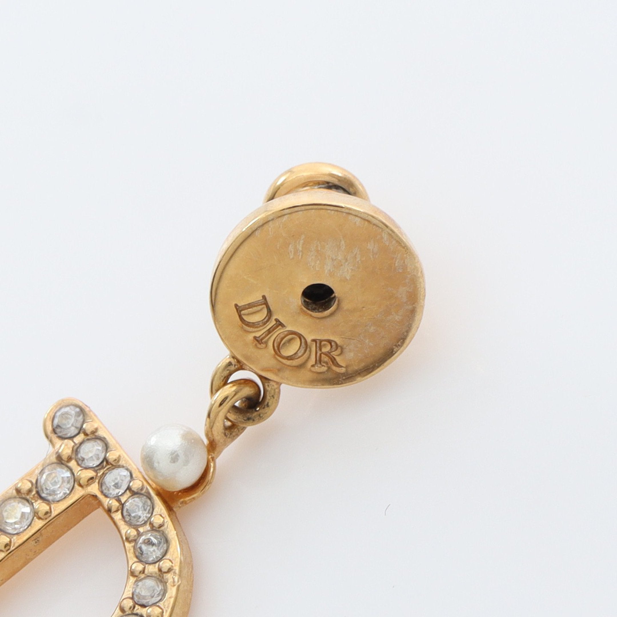 訳あり クリスチャンディオール フェイクパール スター トライバル ピアス GP TRIBALES ロゴ スター ピアス GP フェイクパール ラインストーン