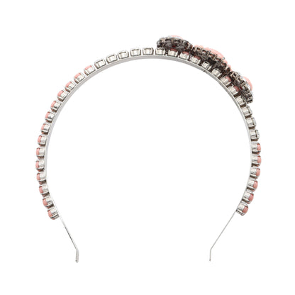 クリスタル カチューシャ ヘアアクセサリー ラインストーン シルバー ピンク クリア ミュウミュウ アクセサリー miu miu