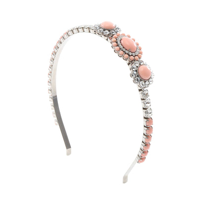 クリスタル カチューシャ ヘアアクセサリー ラインストーン シルバー ピンク クリア ミュウミュウ アクセサリー miu miu