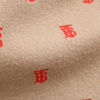 TBロゴ カーディガン ウール カシミヤ ベージュ レッド バーバリー トップス BURBERRY