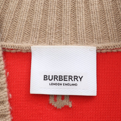TBロゴ カーディガン ウール カシミヤ ベージュ レッド バーバリー トップス BURBERRY