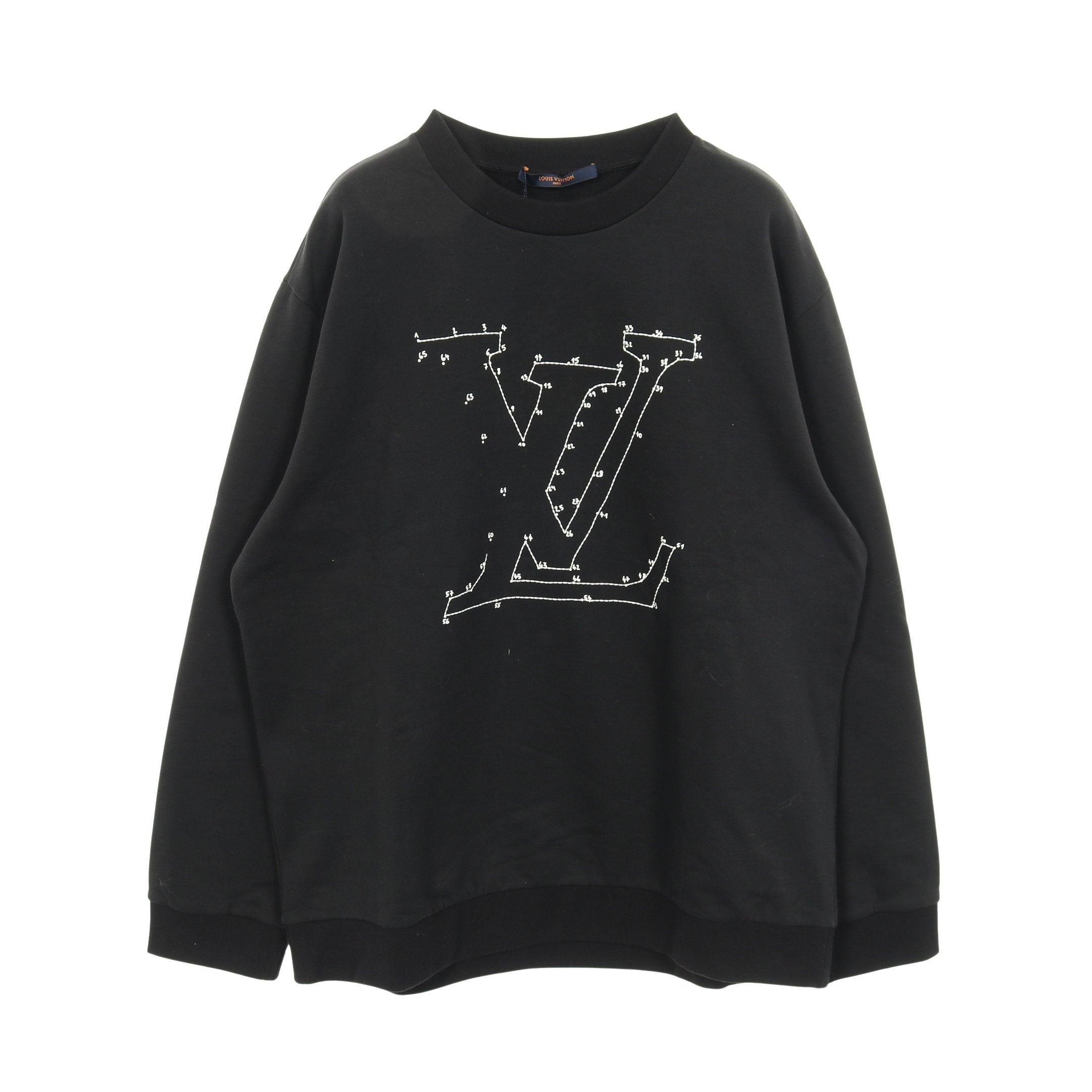 LVステッチ プリント エンブロイダリー スウェットシャツ クルーネック