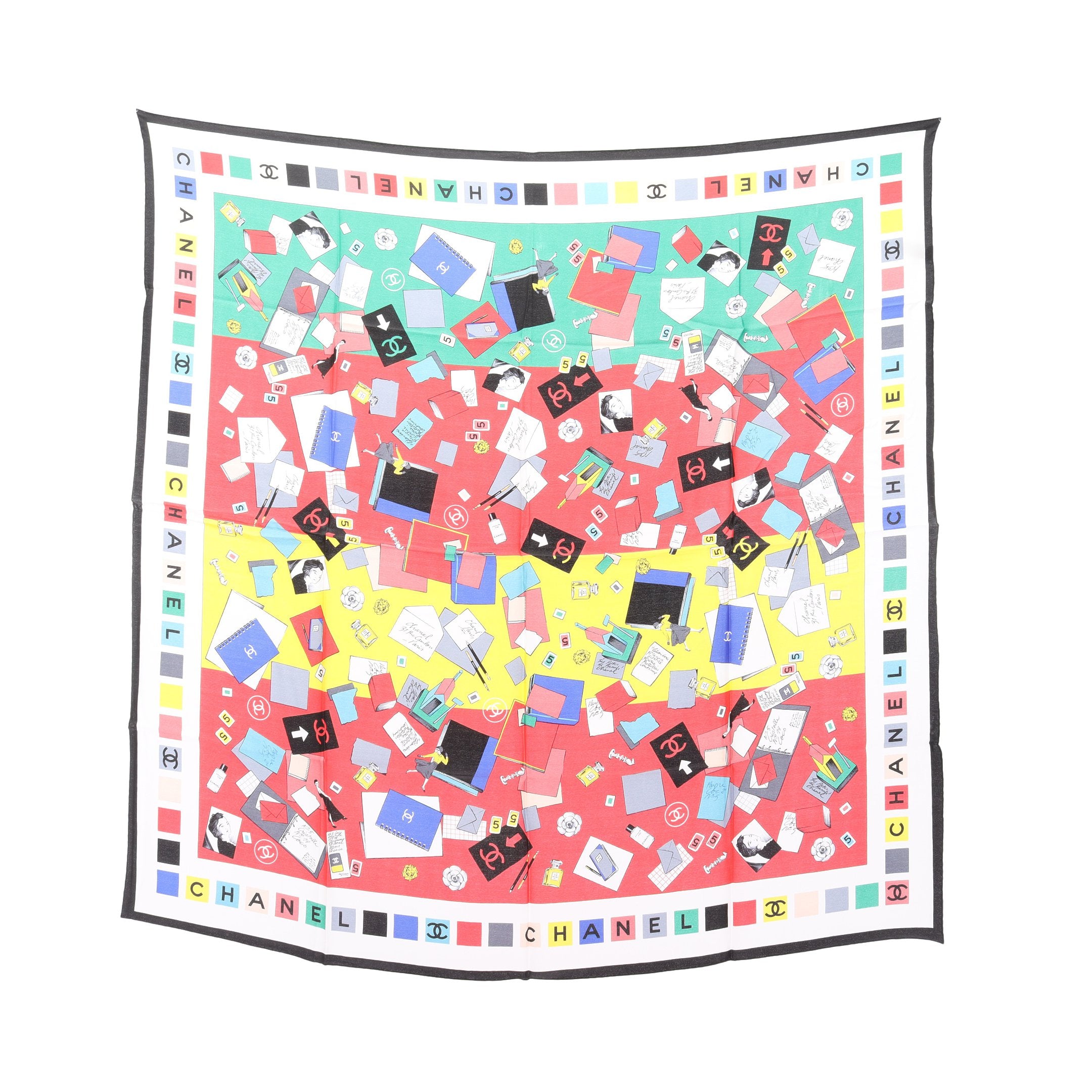 ココマーク スカーフ シルク ブラック マルチカラー シャネル – RECLO