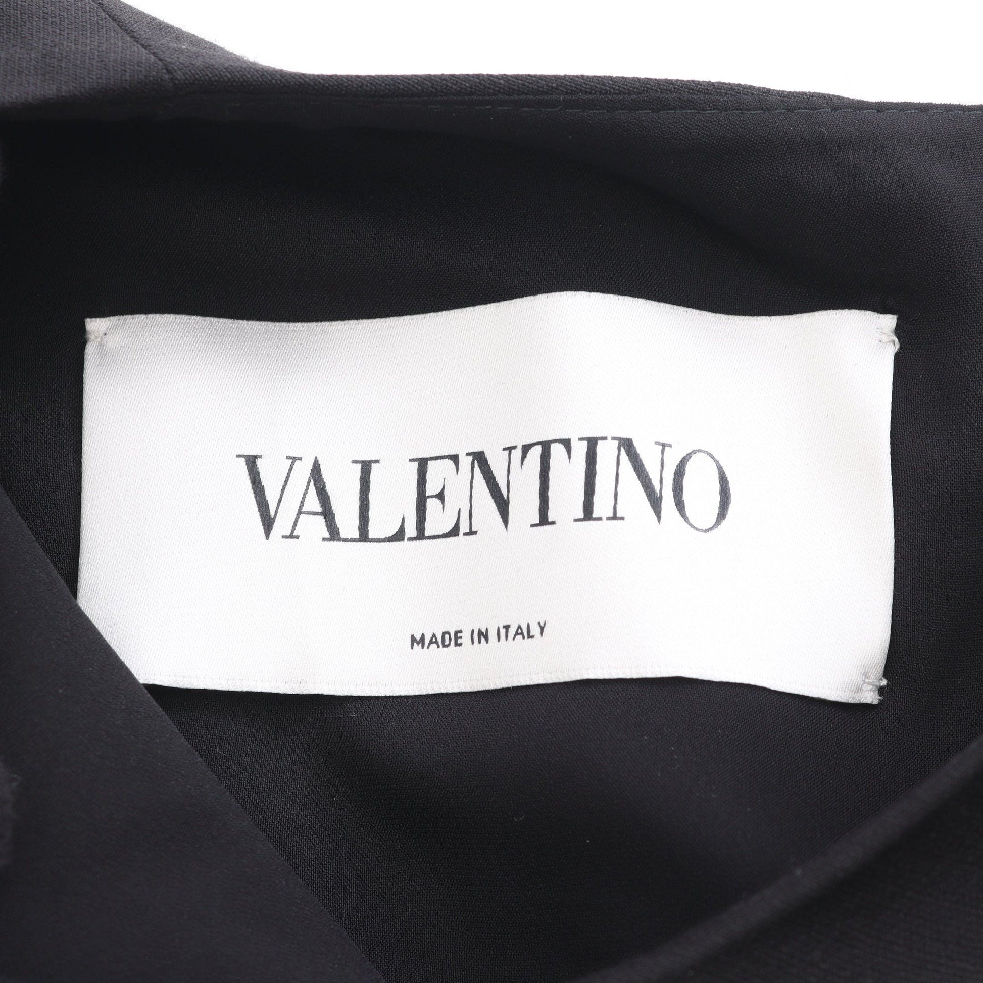 ワンピース 七分袖 ウール シルク ブラック ヴァレンティノ ワンピース VALENTINO