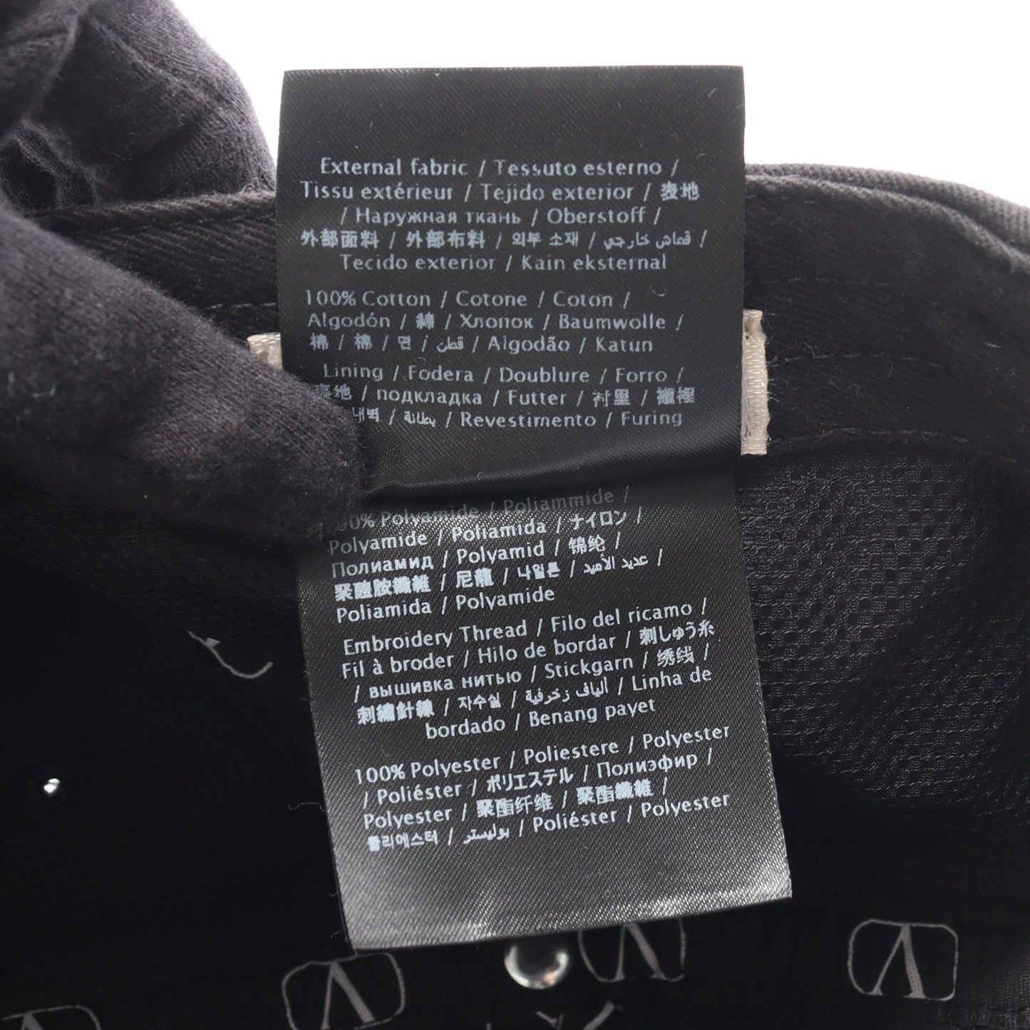 Vロゴ キャップ コットン ブラック ヴァレンティノ 財布・小物 VALENTINO
