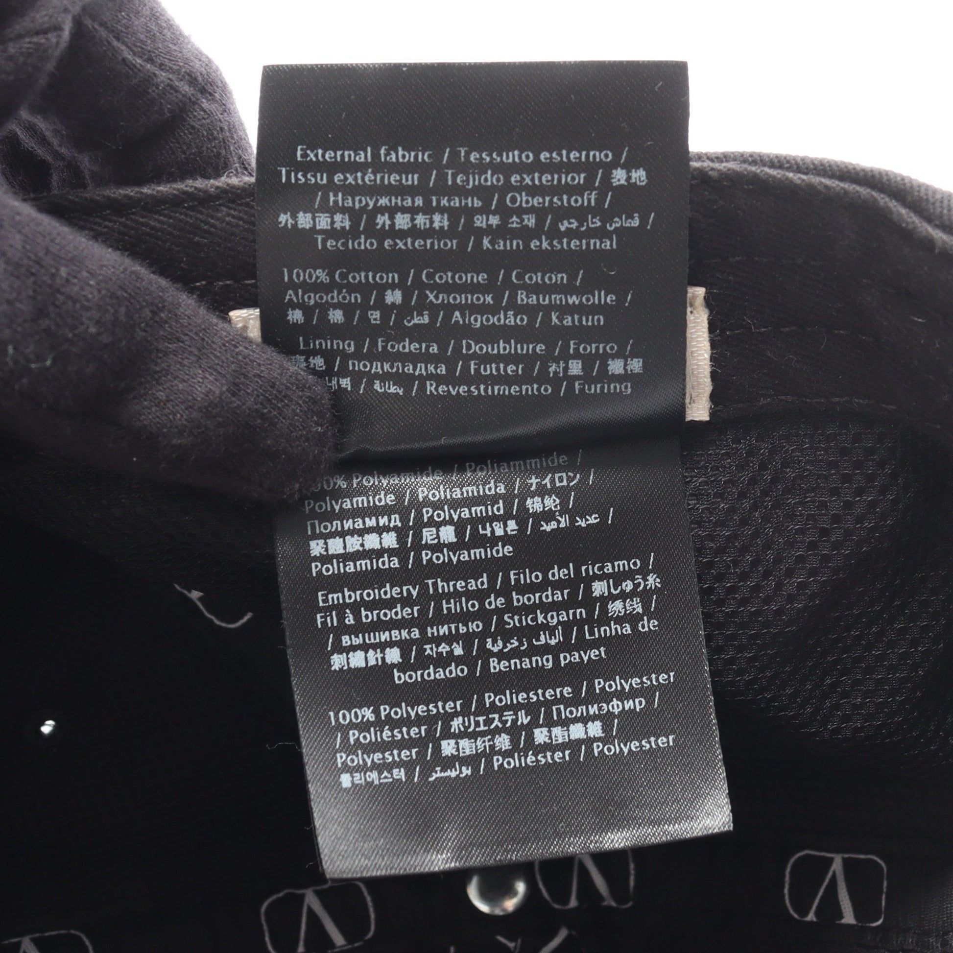 Vロゴ キャップ コットン ブラック ヴァレンティノ 財布・小物 VALENTINO