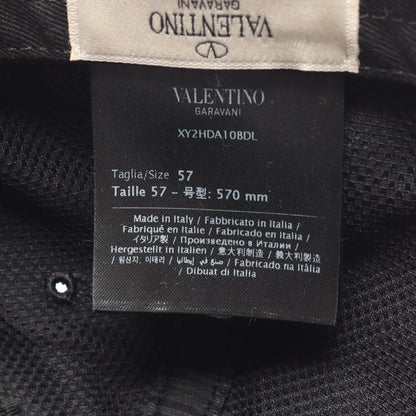 Vロゴ キャップ コットン ブラック ヴァレンティノ 財布・小物 VALENTINO