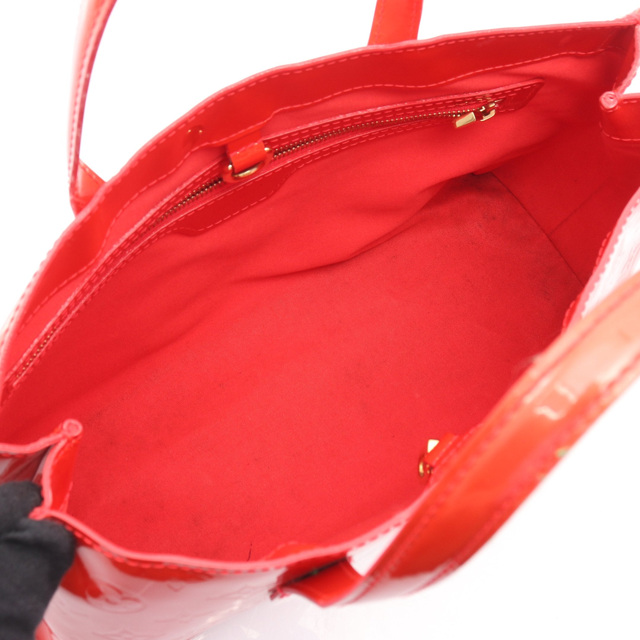 ウィルシャーPM モノグラムヴェルニ オレンジサンセット ハンドバッグ