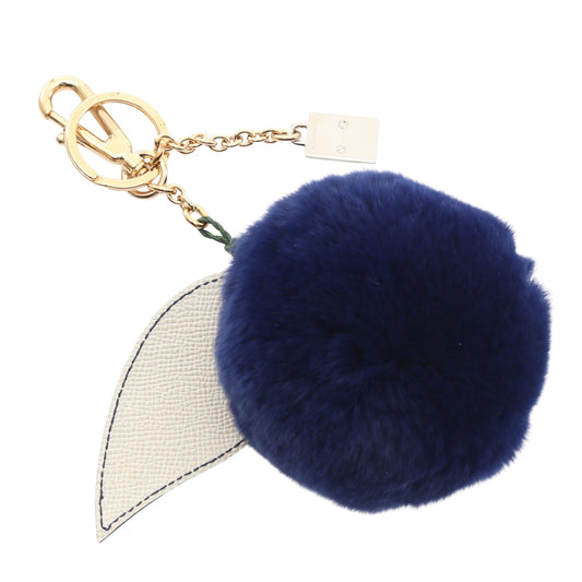 フルーツ ポンポン キーホルダー バッグチャーム ファー レザー ネイビー アイボリー ドルチェアンドガッバーナ 財布・小物 DOLCE&GABBANA