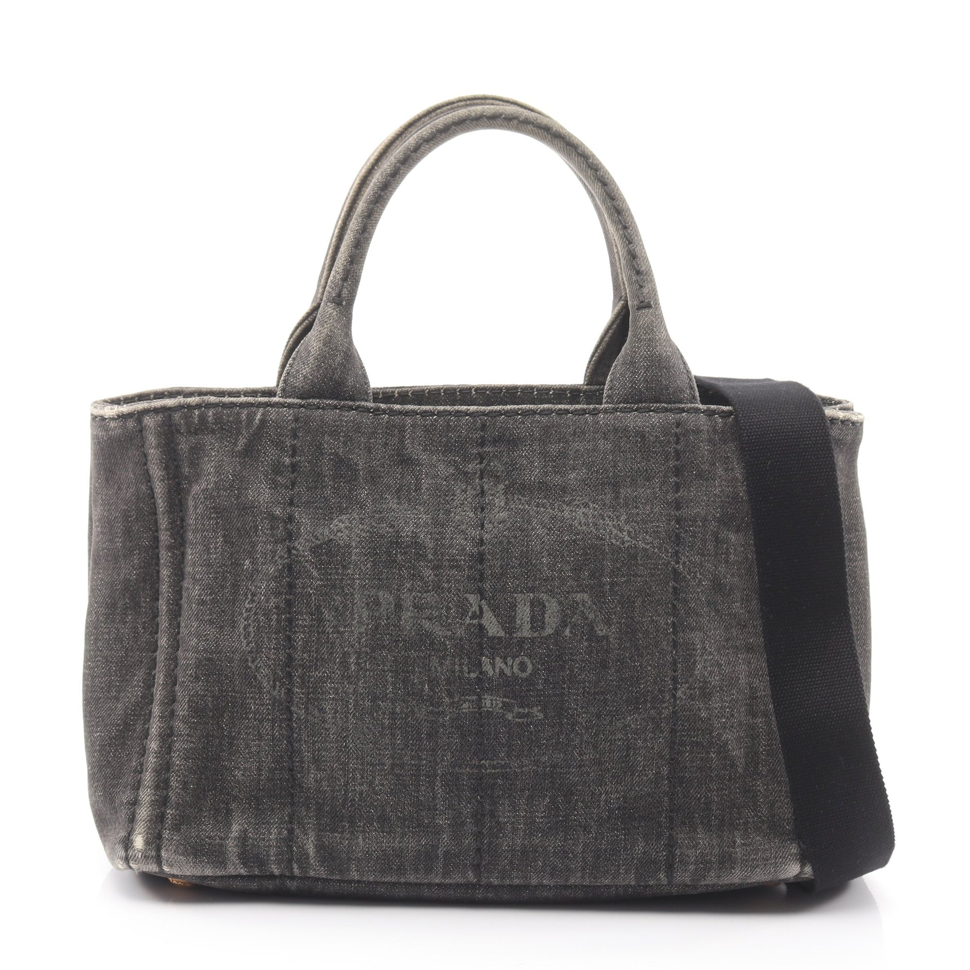 DENIM CANAPA カナパ ハンドバッグ トートバッグ デニム ブラック 2WAY プラダ バッグ PRADA