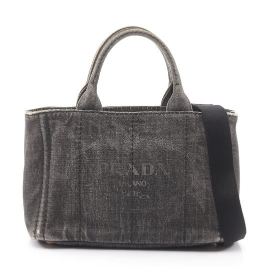 DENIM CANAPA カナパ ハンドバッグ トートバッグ デニム ブラック 2WAY プラダ バッグ PRADA