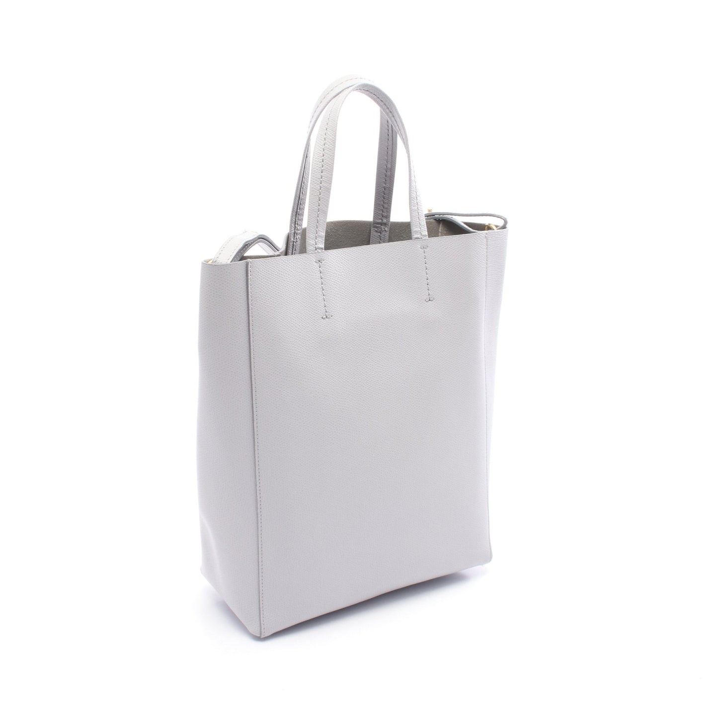 バーティカル スモール カバ ハンドバッグ トートバッグ レザー ライトグレー 2WAY セリーヌ バッグ CELINE
